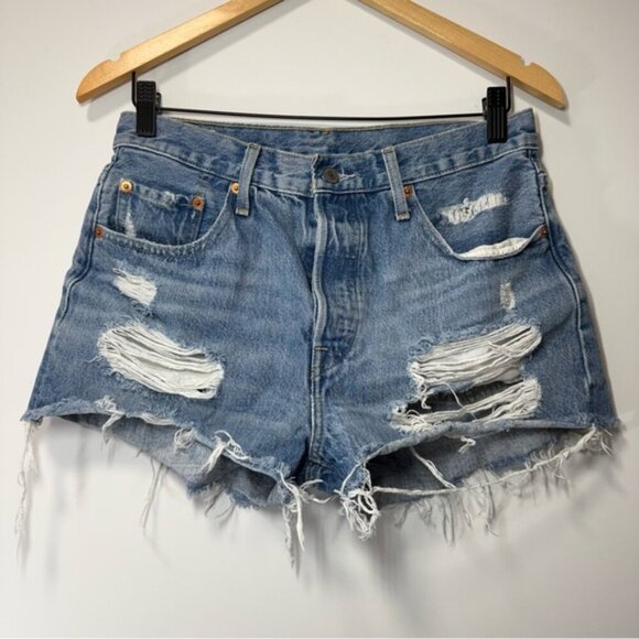 LEVI’S 501® ORIGINAL FIT HIGH RISE WOMEN'S SHORTS SIZE 28 - Picture 5 of 14
